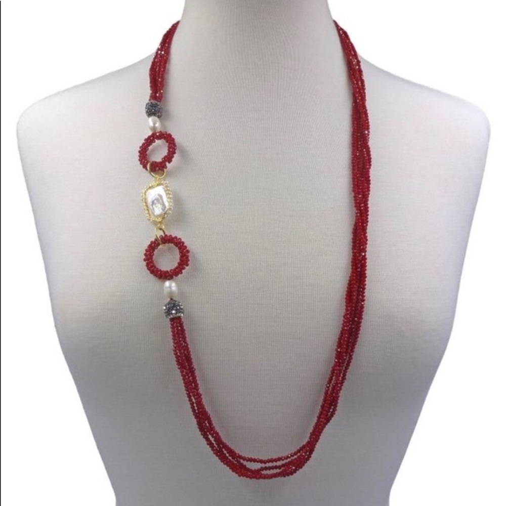 Handmade swarovski crystals necklace